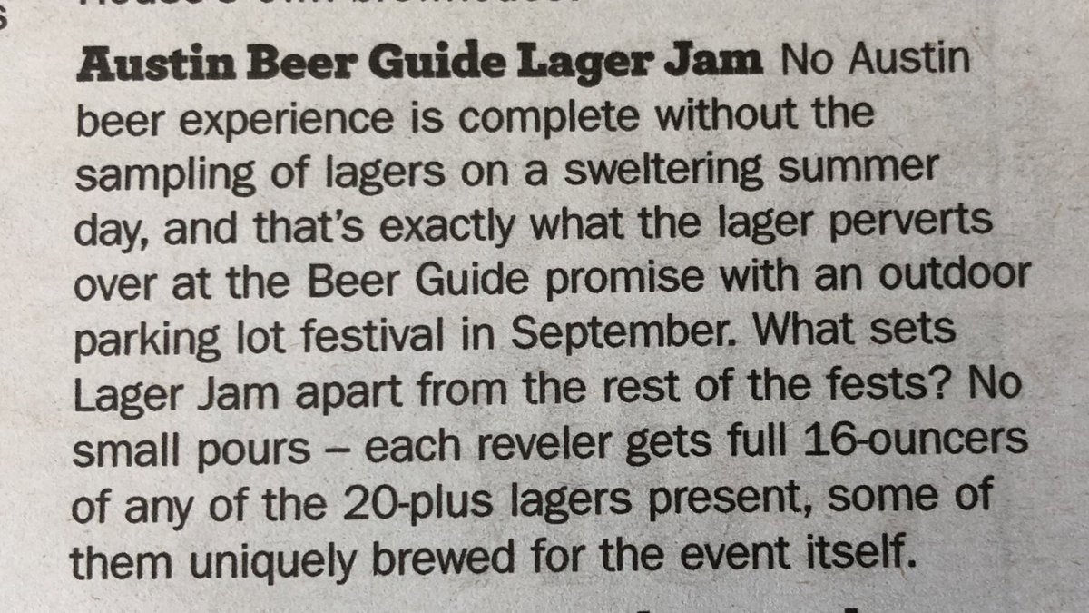AustinBeerGuide's tweet photo. Thanks for the #lagerjam shout out @beerwrds. We were once scorned for being horny for lagers, but you’ve always been a fellow perv. https://t.co/e9b6CfNi0z