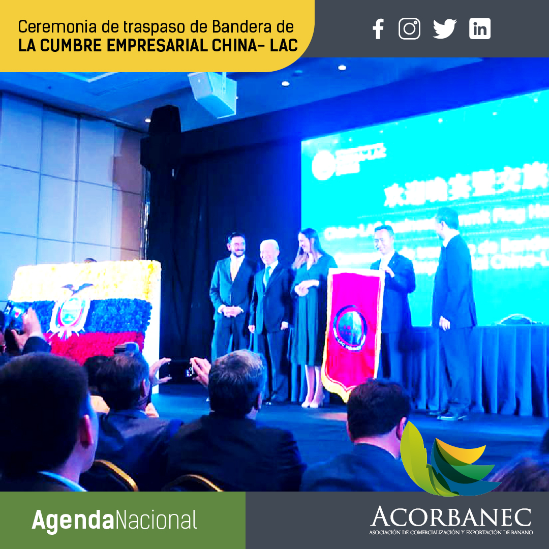 acorbanec's tweet image. Con Motivo de la XV Cumbre Empresarial China-LAC que se realiza en Guayaquil, nuestro Presidente Ricardo Umpierrez y Coordinador General Leonardo Zambrano estuvieron presentes en la Ceremonia de Traspaso de bandera de la Cumbre Empresarial China-LAC