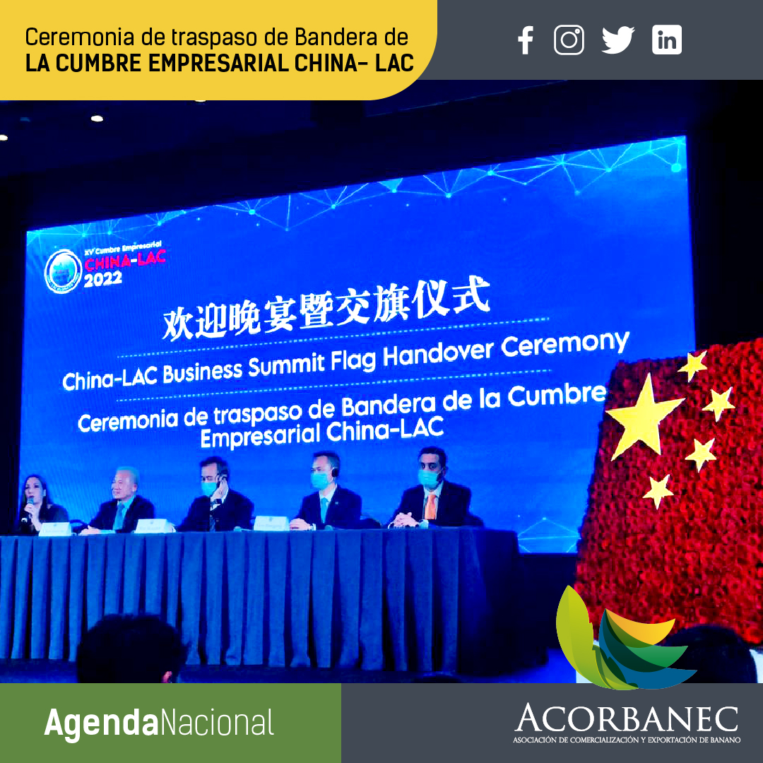 acorbanec's tweet image. Con Motivo de la XV Cumbre Empresarial China-LAC que se realiza en Guayaquil, nuestro Presidente Ricardo Umpierrez y Coordinador General Leonardo Zambrano estuvieron presentes en la Ceremonia de Traspaso de bandera de la Cumbre Empresarial China-LAC