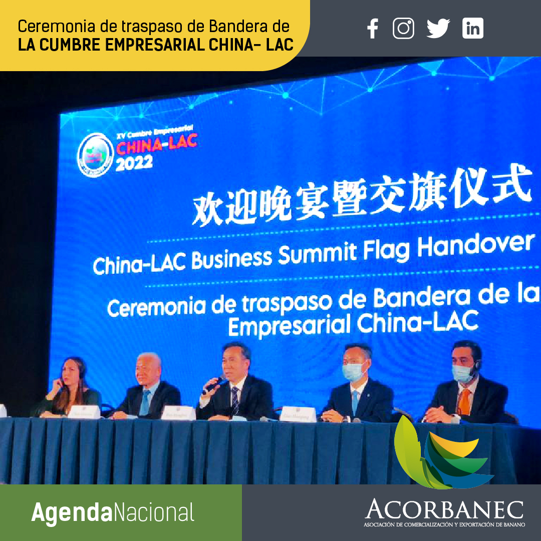 acorbanec's tweet image. Con Motivo de la XV Cumbre Empresarial China-LAC que se realiza en Guayaquil, nuestro Presidente Ricardo Umpierrez y Coordinador General Leonardo Zambrano estuvieron presentes en la Ceremonia de Traspaso de bandera de la Cumbre Empresarial China-LAC