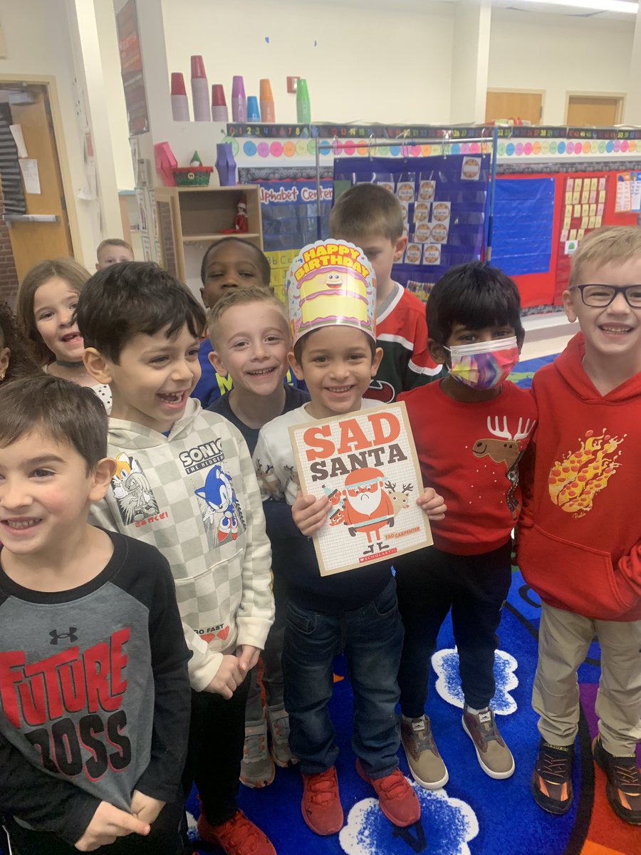 jlokinder's tweet photo. Day 7 of our 12 school days til Winter Break countdown: “Sad Santa” by Tad Carpenter! Our pile is getting smaller! @MtView07836 @melandyk @JOlsyn1109 https://t.co/jhfGkDdDyA