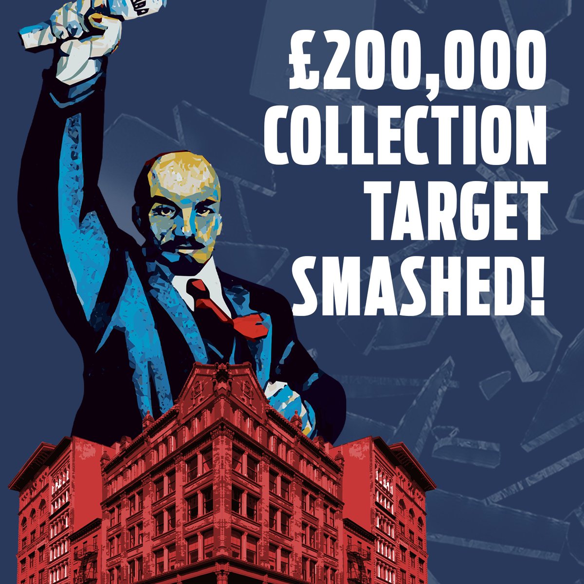 revcommunists's tweet photo. ⚠️ ANNOUNCEMENT! ⚠️

We are extremely pleased to announce that we have SMASHED our target of raising £200,000 towards a new permanent office for Socialist Appeal and the International Marxist Tendency! https://t.co/gEyj96AkqE