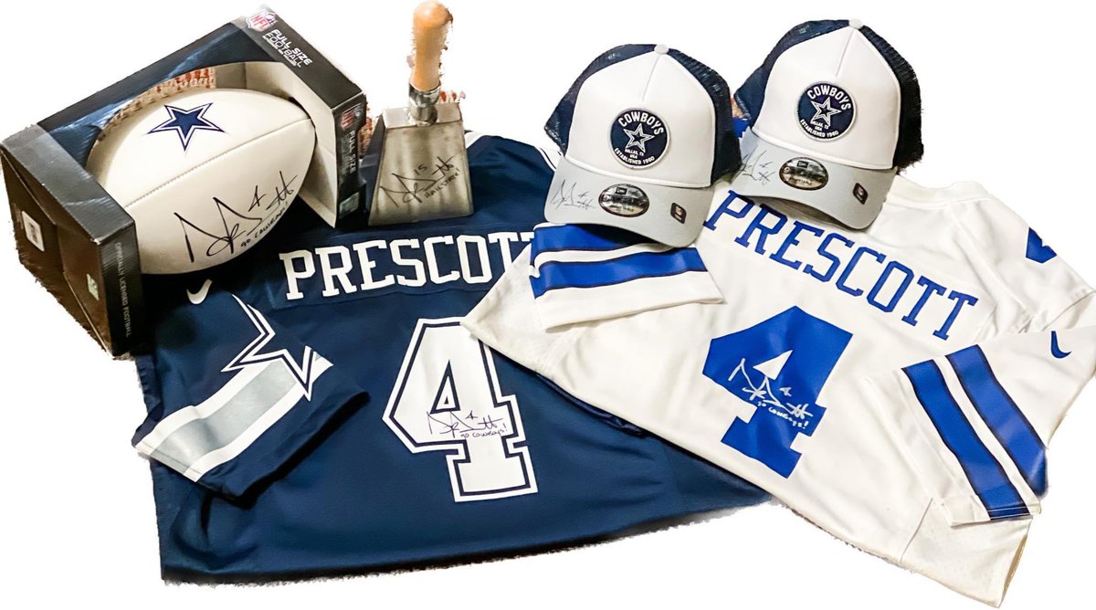 Bbeckwith66's tweet photo. 🐶⭐️After many Christmas requests for signed Dak gear, Ben and I, along with Dak, are raffling off TWO signed jerseys, TWO signed hats, a signed football and a signed cowbell!!⭐️🐶

We had an idea and, of course, our generous friend @dak said “That’s not enough, let’s do more!” https://t.co/Q9fqcpKFSV