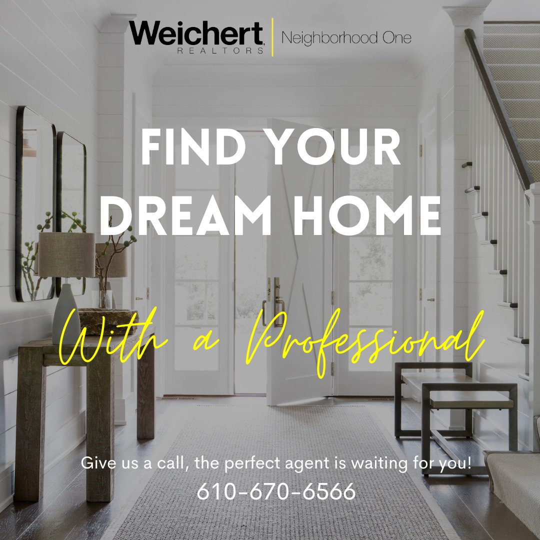 NeighborhoodOne's tweet photo. When making one of the biggest decisions of your life, you want a professional by your side every step of the way.

Give us a call today and we will guide you home🏠

Weichert, Realtors Neighborhood One
610-670-6566
711 Spring St, Wyomissing, PA 19610
https://t.co/XnZ74wGKLr https://t.co/c8sKjNfGkQ