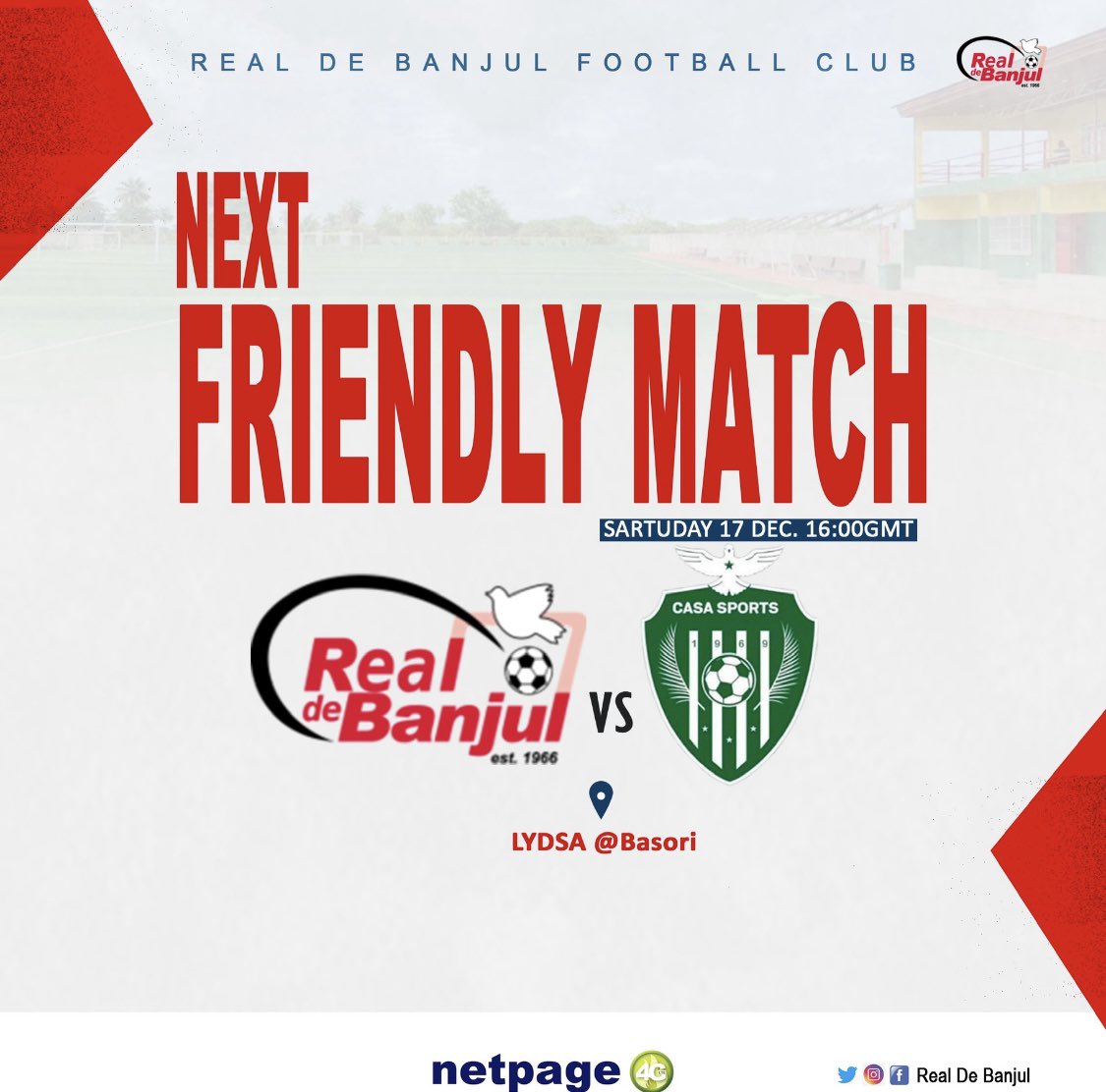 RealDeBanjulFC's tweet image. ICYMI. We will be hosting reigning Senegalese Ligue A and Coupe de Senegal champions @CasaSportsSC on Saturday at the LYDSA.

Be there! Be entertained 🥰!

#RDB #Casa #InternationalClubFriendly #LYDSA #CityBoys