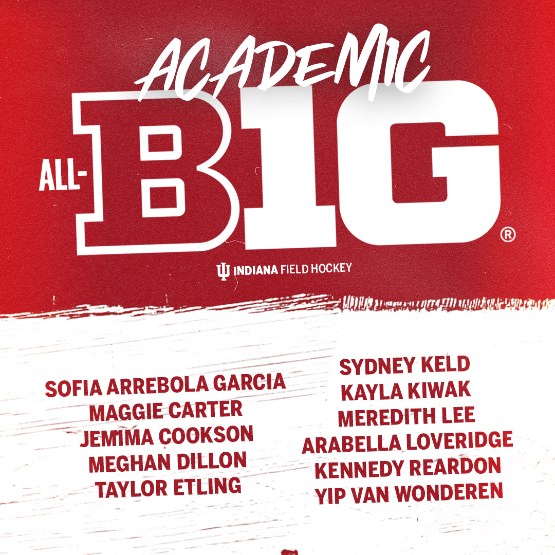 IndianaFH's tweet photo. Congratulations to all of our student-athletes who were named to the Academic All-Big Ten team! 📚 https://t.co/3Tm0Nzm9rU