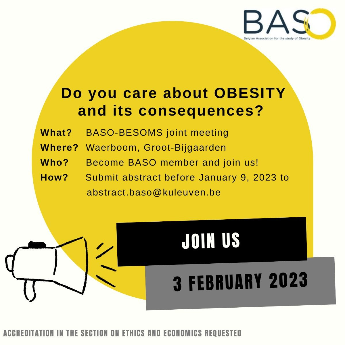 BASO Free Communications and BASO-BESOMS joint meeting Februari 3th in Groot-Bijgaarden: belgium.easo.org/upcoming/  #obesity #overweight #obesityawareness