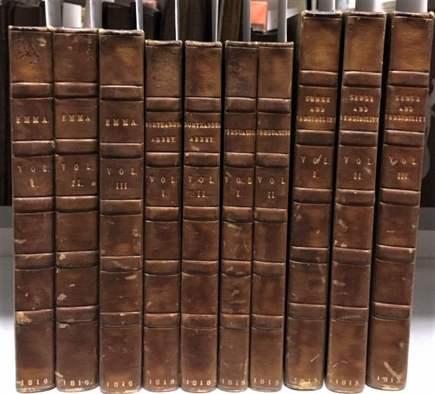 hartleyspecialc's tweet photo. Newly arrived in Special Collections, first editions of Jane Austen’s Emma &amp; Northanger Abbey and Persuasion, as well as a second edition of Sense and Sensibility. Thanks to the Friends of the National Libraries @FNL313 and its campaign to save the Blavatnik Honresfield Library! https://t.co/NEt5PPavOs