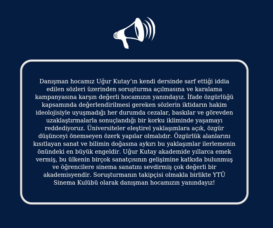 Esefle duyurulur...
#ytü #ytüsinema