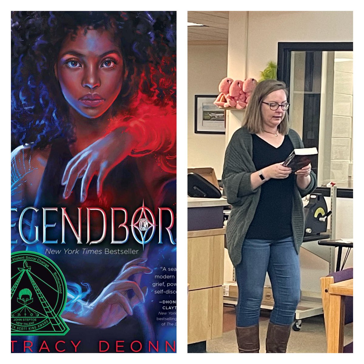 Book problems. @kristy_heien Book talked Legendborn by <a href="/tracydeonn/">Tracy Deonn - Updates Only</a>. Have to do a raffle to see who gets the available copy. One student checked out Bloodmarked before reading Legendborn to the horror of the class, teachers and Principal <a href="/SandyHeiser/">Sandy Heiser</a>