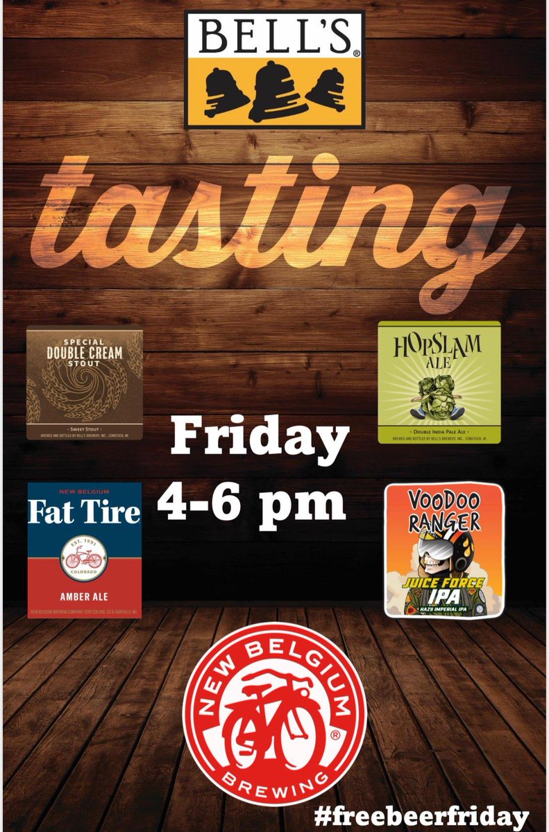 CityViewLiquor's tweet photo. Tomorrow!!!🍻🍻🍻
#FreeBeerFriday with our friends @BellsBrewery & @newbelgium!!!
#StartYourWeekend #TimeForAColdOne #WeekendBeers #BeerOClock #FREEBEER #BEERSAMPLING #FriYAY #FridayFeeling #DrinkingGoodInTheHood #ShopLocal #GetItAtCityView https://t.co/60ts7tv5qE