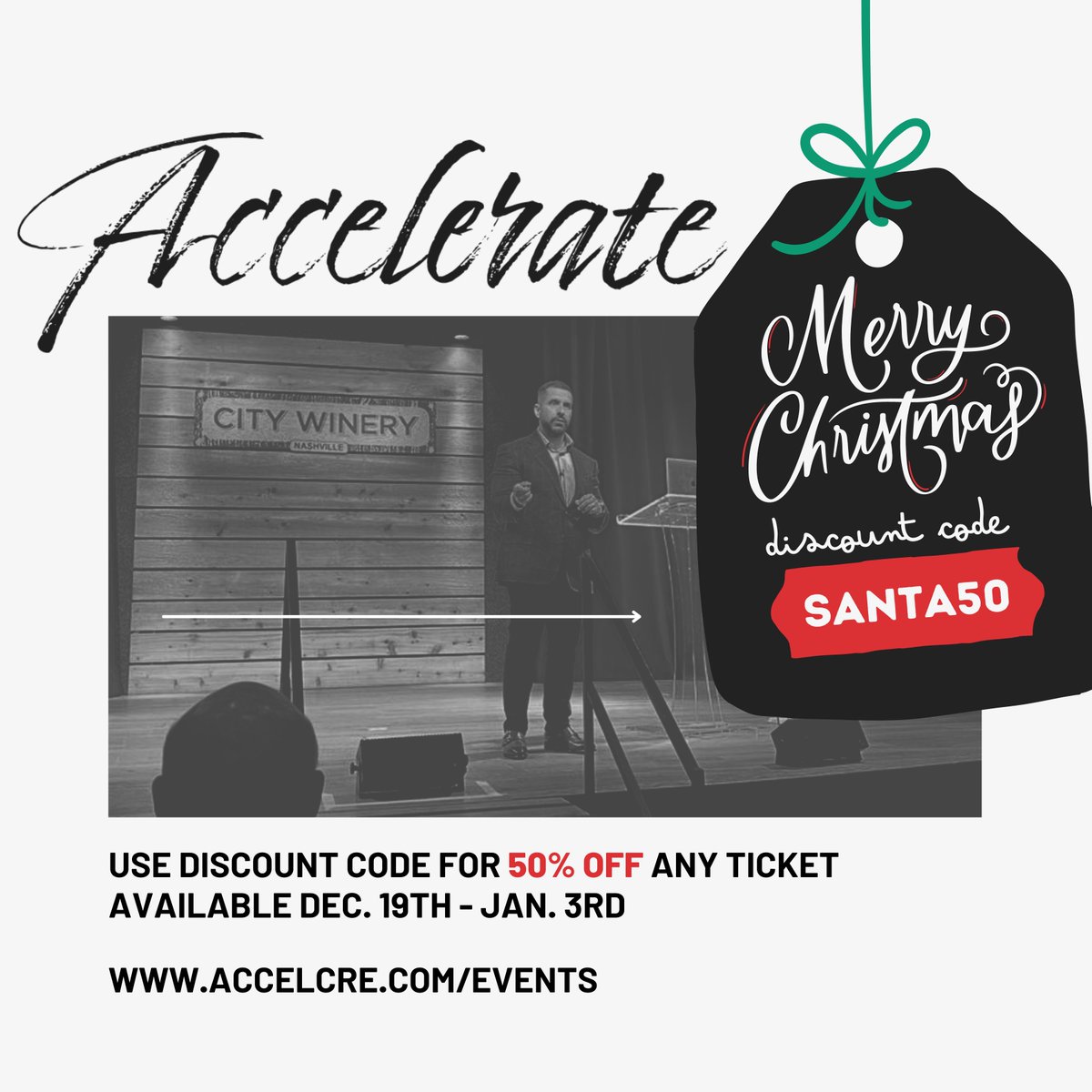 AccelExit's tweet photo. ACCELERATE 2023 DISCOUNT CODE 🎅
-
'SANTA 50' for 50% off ANY ticket 🎄
-
Swipe to check out LAST YEAR'S line up.
-
ACCELERATE 2023 WEALTH SUMMIT is a Business Growth event to empower people to accelerate generational wealth.
-
DON'T MISS OUT ON THIS CHRISTMAS SPECIAL ⛄ https://t.co/RbswRBXICe