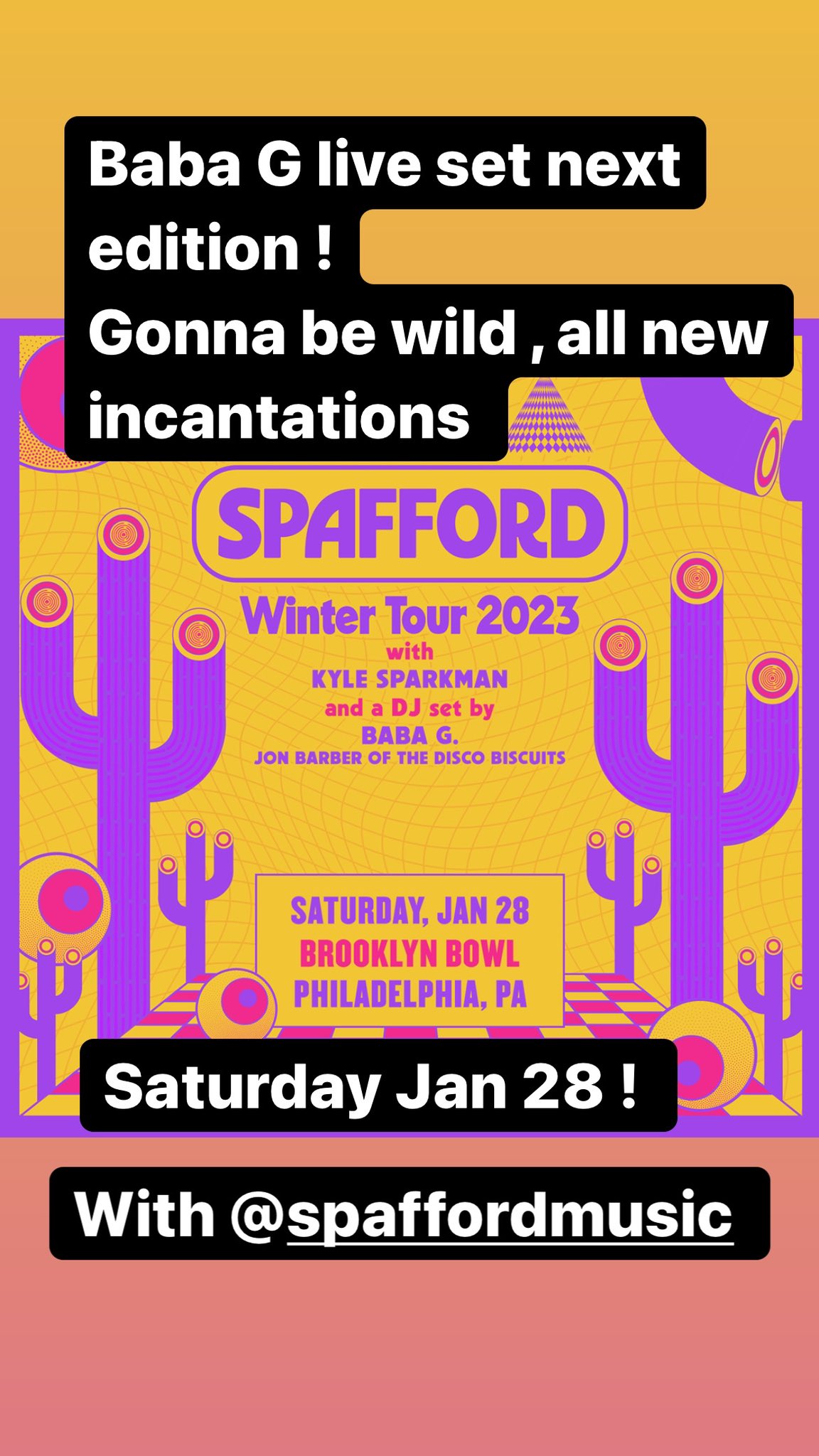 Jon Barber Live on Twitter "New Baba G set at Brooklyn bowl Philly