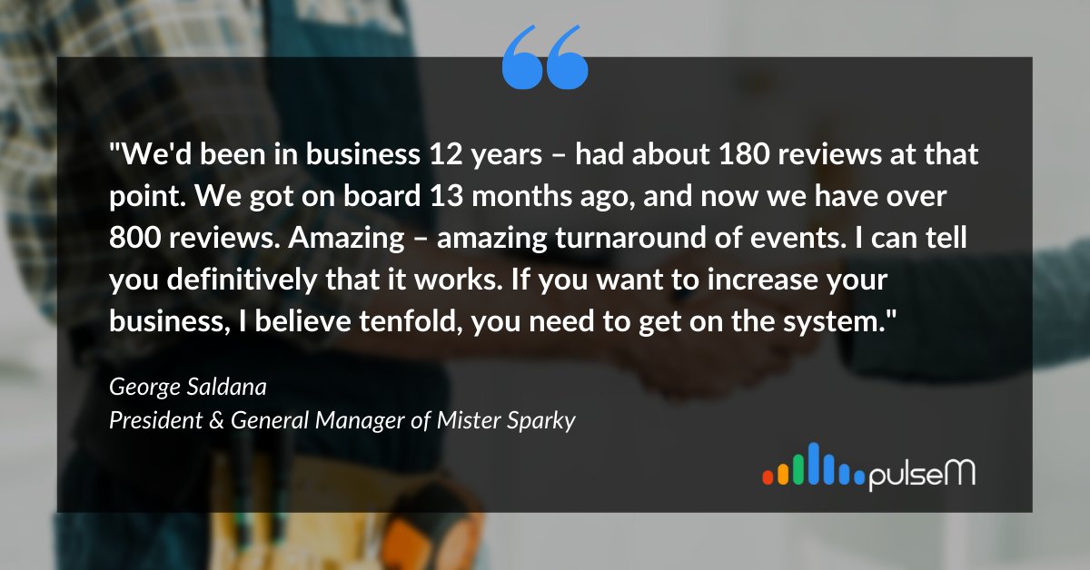 In our digital age, your online reviews are a significant asset to your #HomeService business. With PulseM, you'll not only grow your online reviews, but also your reputation and customer base! Book a demo today to see PulseM in action: ow.ly/cyi650LWzg6 #HVAC #Electrical