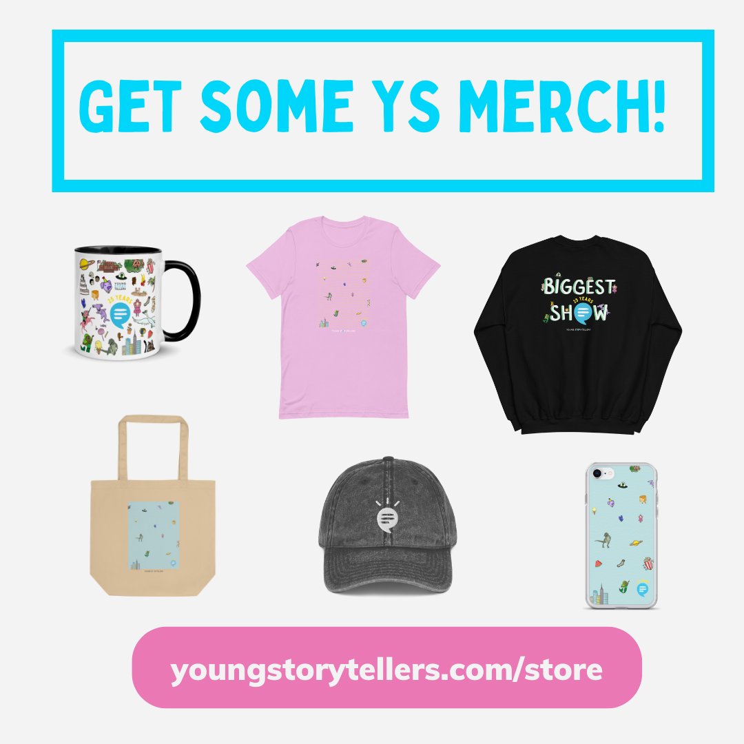 youngstory's tweet photo. Looking for a great gift to rep Young Storytellers wherever you go, while supporting our programs? Check out our branded merch: https://t.co/bFl8FP1AGi https://t.co/SnvxLHKNyb