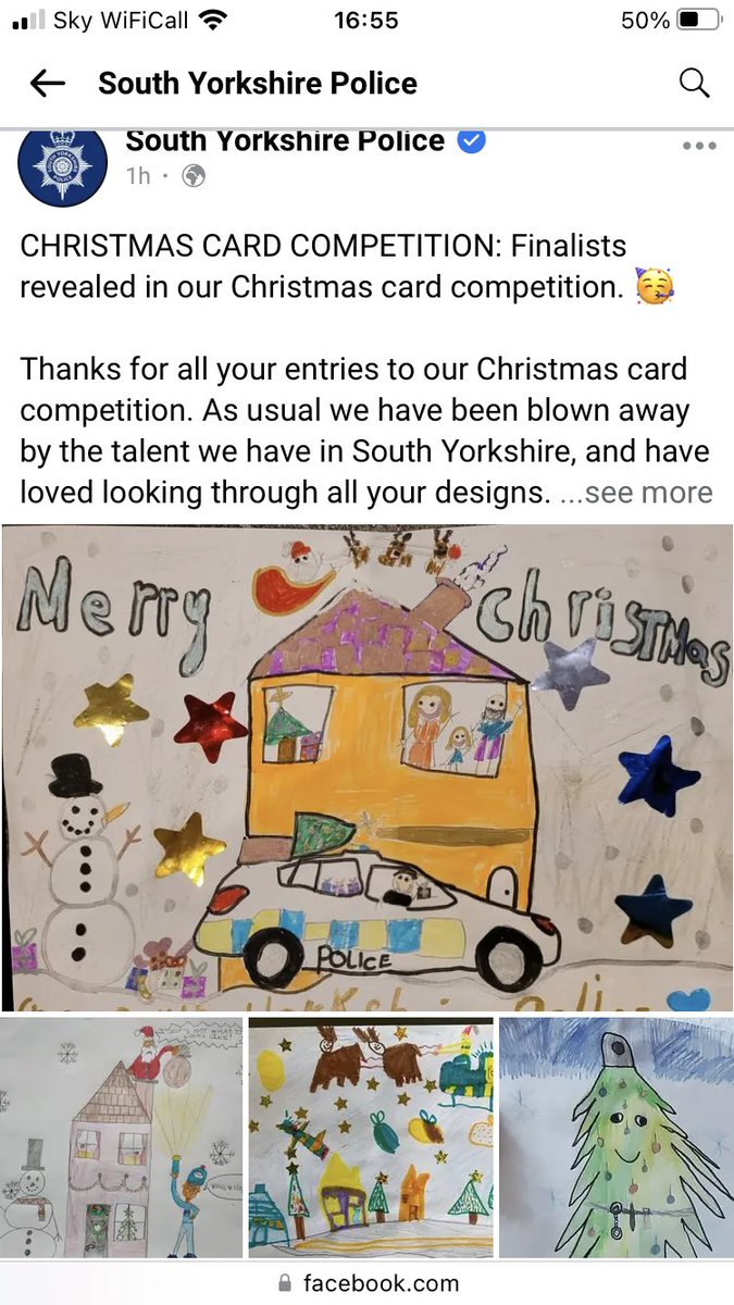 KarenJNHS's tweet photo. Alice has made the final of the SYP Christmas card competition - the Christmas tree. Go to the SYP facebook page to voted #proud https://t.co/MjQyuQ6SqD