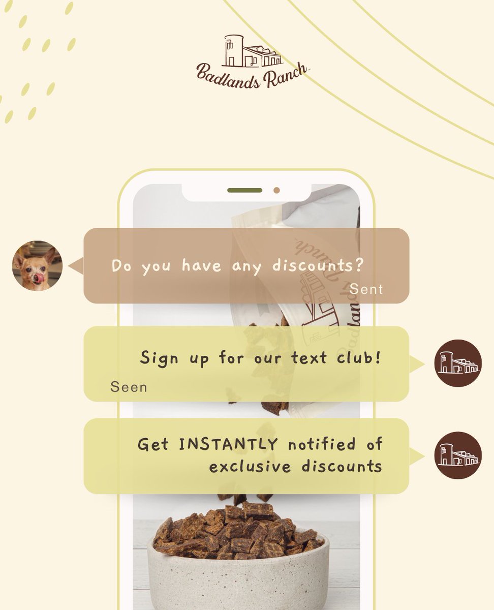 Badlandspets's tweet photo. ๐Your search for DISCOUNTS is over!๐ SIGN up for our text club to be INSTANTLY notified of exclusive sales and VIP information! ๐ฒ Click the link in our bio now to join!
JOIN HERE: https://t.co/hlJyytAYcA
โ #TextClub #SMS #Coupons #Sales #BadlandsRanch #BadlandsRanchPets https://t.co/ePe9ZxNCvc