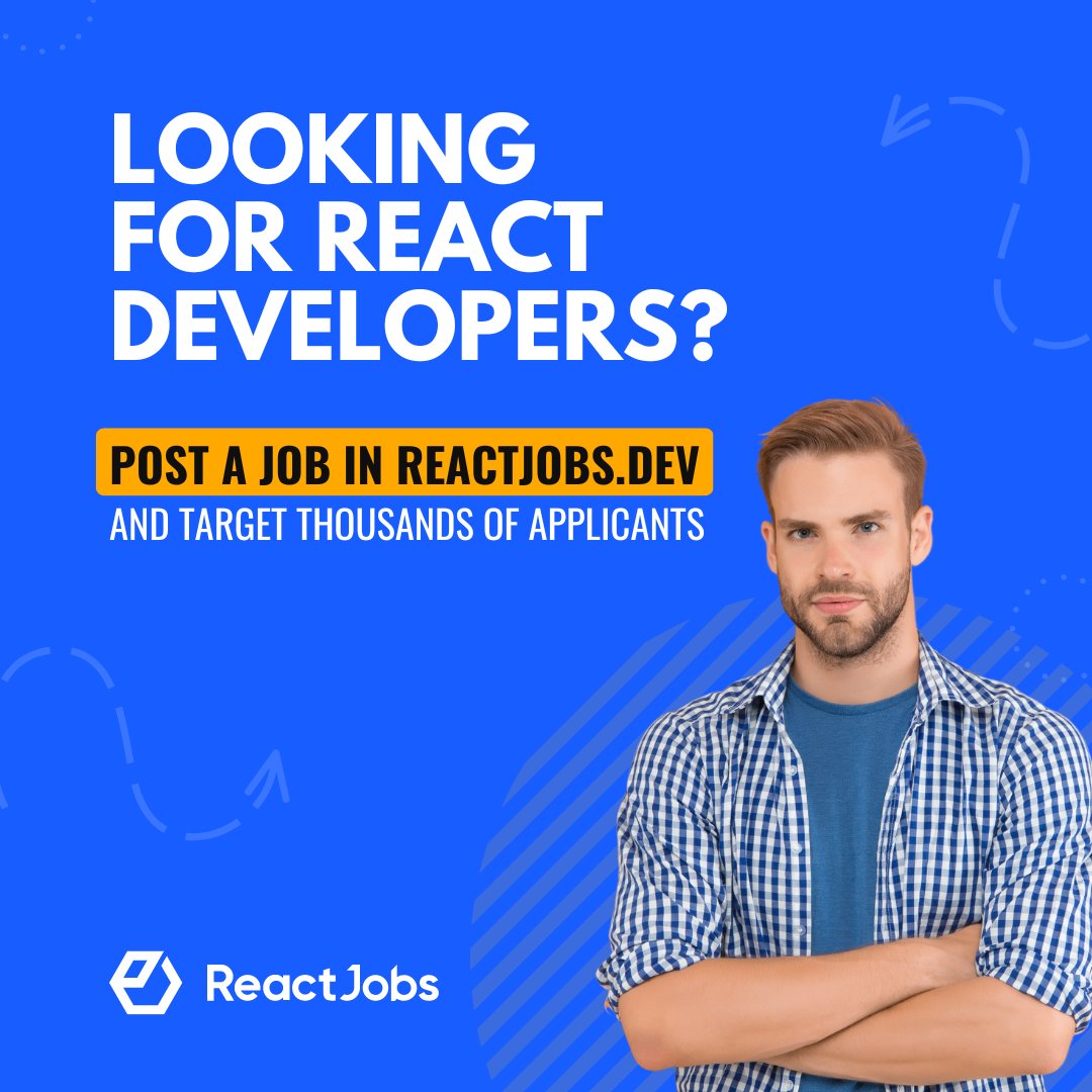 reactjobsdev's tweet photo. ❌ Stop browsing LinkedIn profiles 

✅Post a job in #ReactJobs and get applicants right to your email, ATS or custom URL 📥 Save time and money on your search using our job board👇
https://t.co/wPqn8ZdEv8

#reactjobs #reactjs #react #job #developerjobs #hiring #hiredevelopers https://t.co/hJHRn8SEwJ