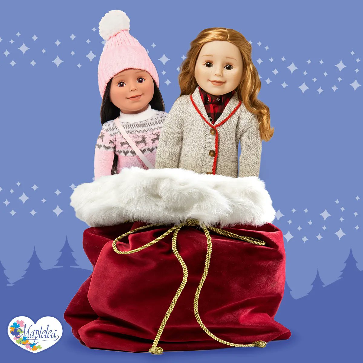 Gifting Maplelea this holiday season? The 𝗟𝗔𝗦𝗧 day for guaranteed shipping across Canada before Christmas is December 16th! 🎁 

Check off your gift list with high-quality Canadian dolls, outfits, &amp; accessories: maplelea.com.