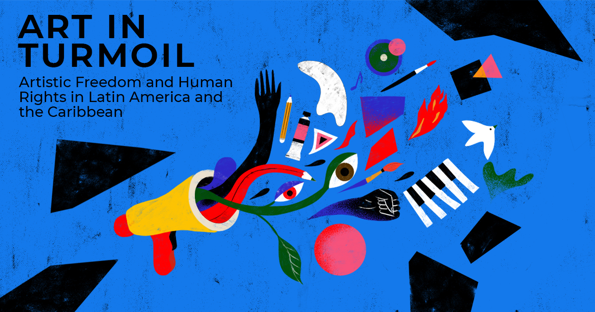 AtRiskArtists's tweet photo. A troubling rise in surveillance and invasive regulations affecting artists and HRDs is detailed in ARC’s NEW report "Art in Turmoil: Artistic Freedom and Human Rights in Latin America and the Caribbean," with @amnesty and @LaboCiudadano. Learn more: https://t.co/YCqn6a0RlA https://t.co/x8R5IjhuCZ