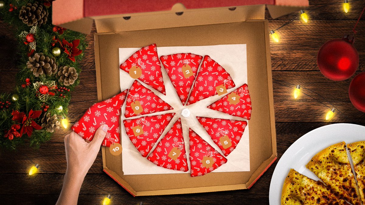 Let's say this pizza was under your tree... 

𝘢𝘯𝘥 𝘢𝘭𝘭 𝘰𝘧 𝘵𝘩𝘦 𝘴𝘭𝘪𝘤𝘦𝘴 𝘸𝘦𝘳𝘦 𝘱𝘳𝘦𝘴𝘦𝘯𝘵𝘴...

Which would you open? 👀

Reply with the present number you'd choose and #PizzaHutChristmas and we might have a surprise 🎁