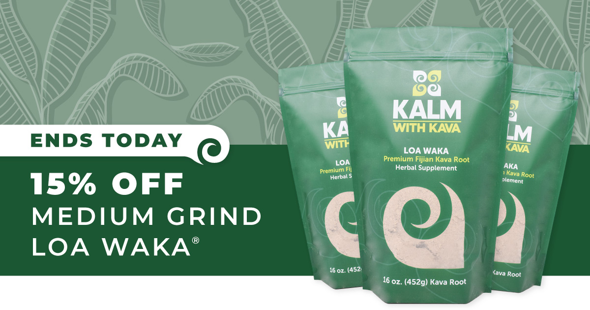 Last Day: Our #LoaWaka #FlashSale ends tonight! 15% off all sizes of medium grind Loa Waka. This Fijian #kava offers balanced kava effects that can be enjoyed any time of day. Shop now! kalmwithkava.com/shop/fiji-loa-…
.
.
.
#relaxtheislandway #kalmwithkava #kavakava #sale #relaxation