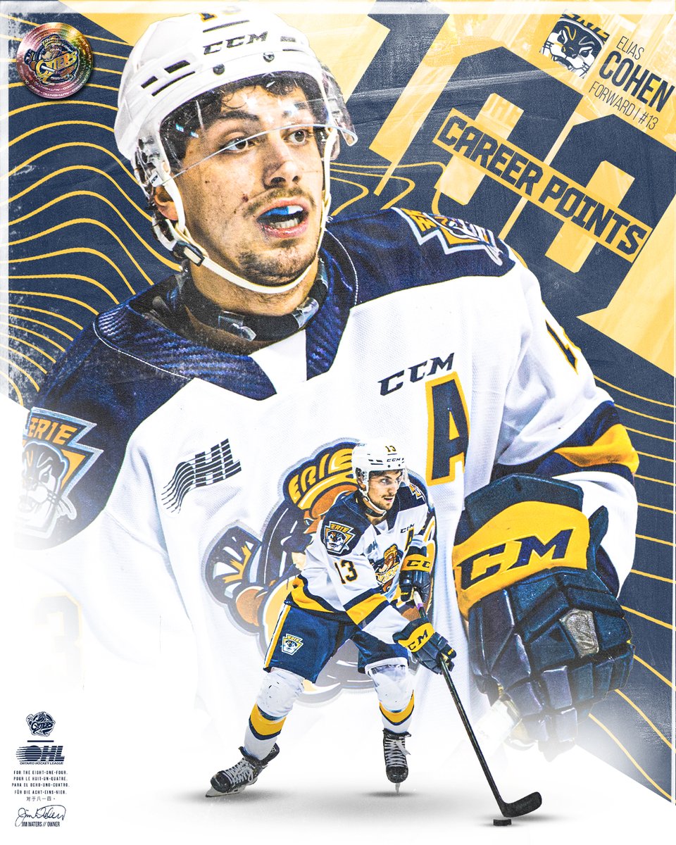 The last time we played Windsor, Cohen recorded his 100th point with a goal!

Congratulations on 100 <a href="/OHLHockey/">Ontario Hockey League</a> points Elias!