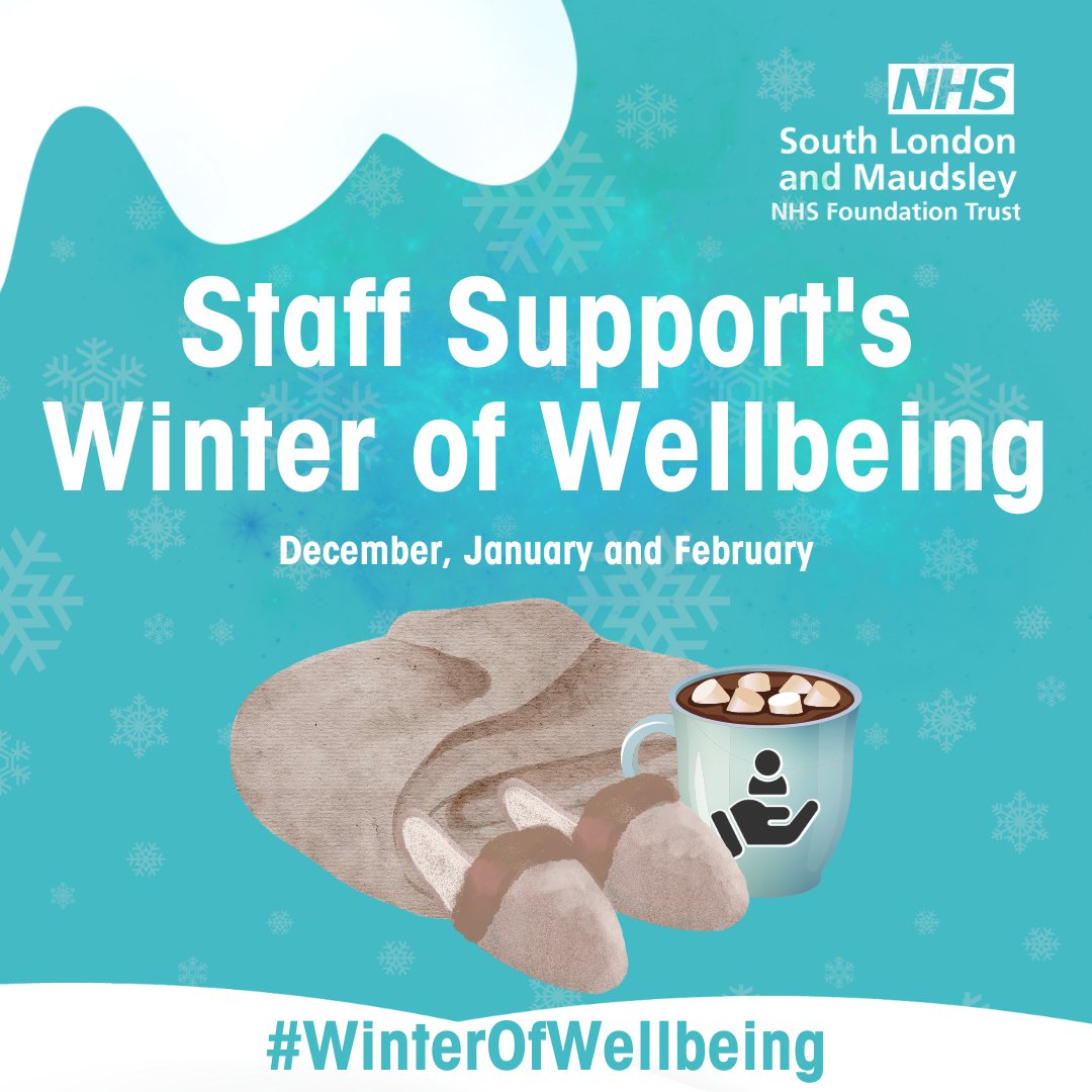 Our Staff Support team will at Maudsley Hospital tomorrow, visiting wards with a wellbeing pop-up. They will start the day at Aubrey Lewis 1 from 10am - 12pm, with more visits planned throughout the day to help staff rest and recharge! ❄️ #WinterOfWellbeing #StaffSupport ❄️