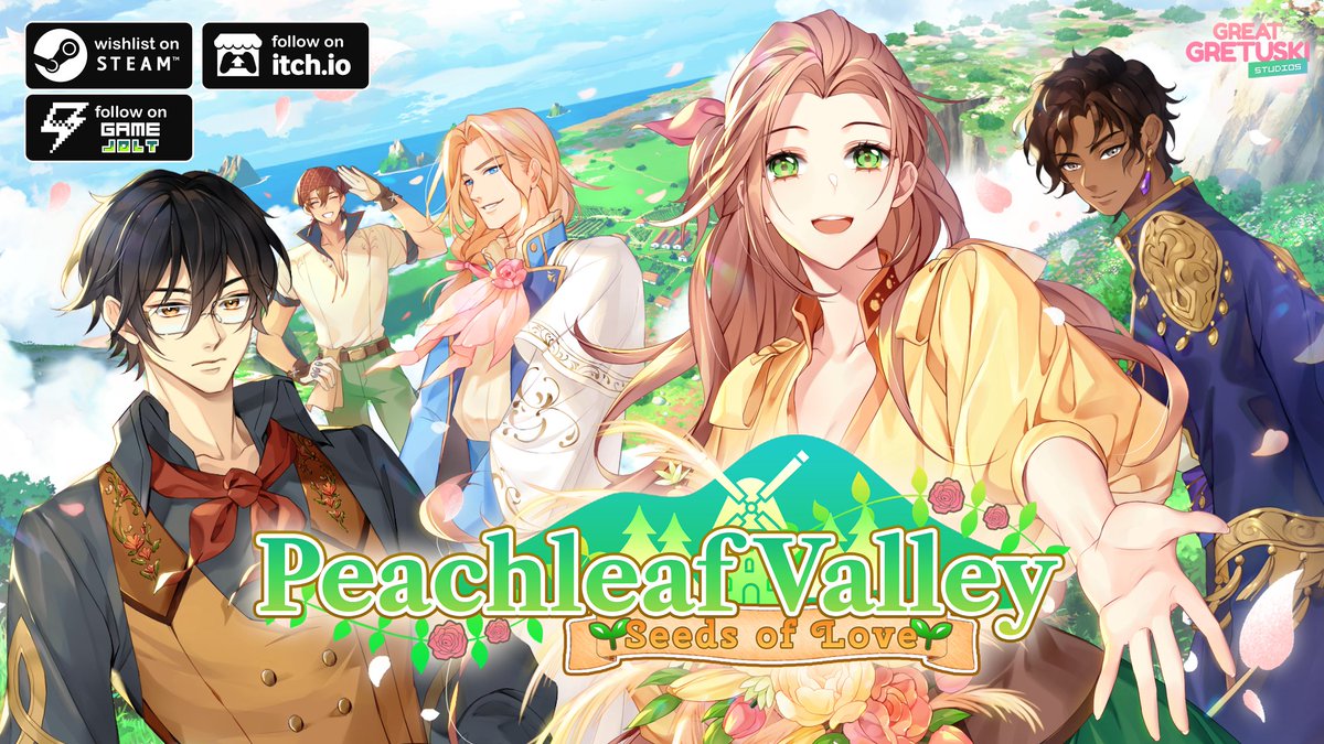 gretuskigames's tweet photo. WOW! THANK YOU for 5K!!!🥳💖

In honor of reaching this milestone, we're hosting a giveaway for 3 future digital game keys of our game #PeachleafValley! 🐮🐷🐔🥕🌻

To Enter:
💚Must be following us!
💚Like &amp; RT this post!
🐣Bonus: Comment who you want to romance first below!👇💋 https://t.co/WQL2dfRYXi