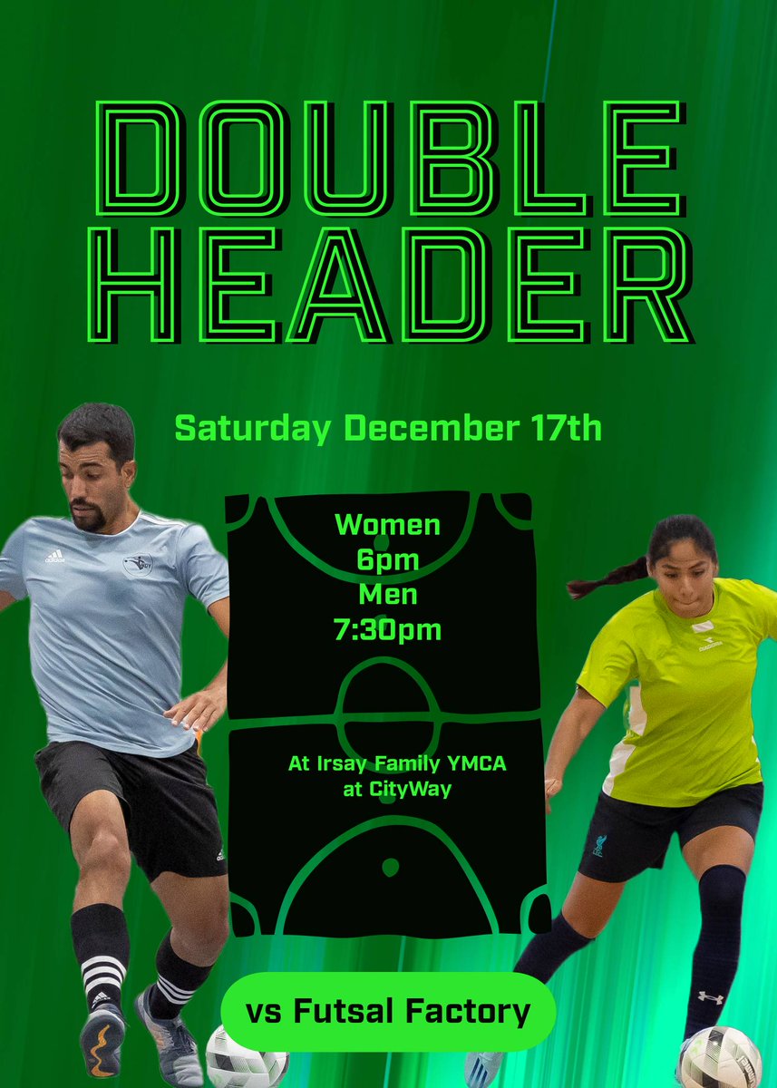 FutsalIndy's tweet photo. Double Header! Futsal Indy Women play their NFPL opener against Futsal Factory. The men play immediately after. 6 and 7:30pm Saturday December 17th at the Irsay Family YMCA at CityWay. 

#futsal #futsalindy #nfpl #nfplwomen

https://t.co/WdU7lDGbA7 https://t.co/8ZznzV3UDA