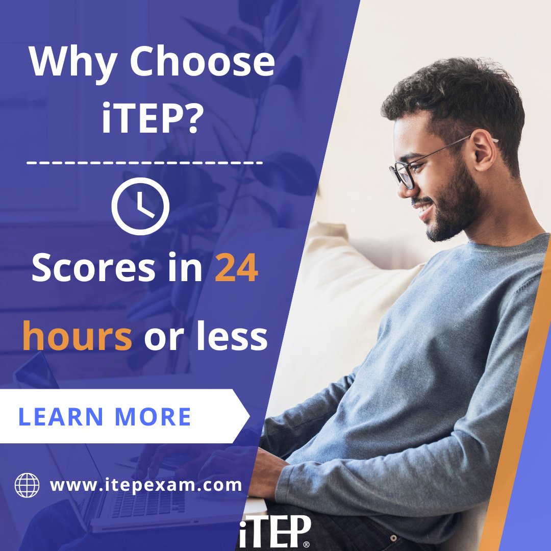 iTEP_exam's tweet photo. Choose  iTEP for your school or business, and we guarantee score reports within 24 hours or less provided by ESL professional graders. Become an iTEP partner today! 
https://t.co/EcK6OqZY5n
📝 #itep #itepforadmissions #iteponline #englishtests #studyabroad #admissionstests https://t.co/VQVWbVMyoM