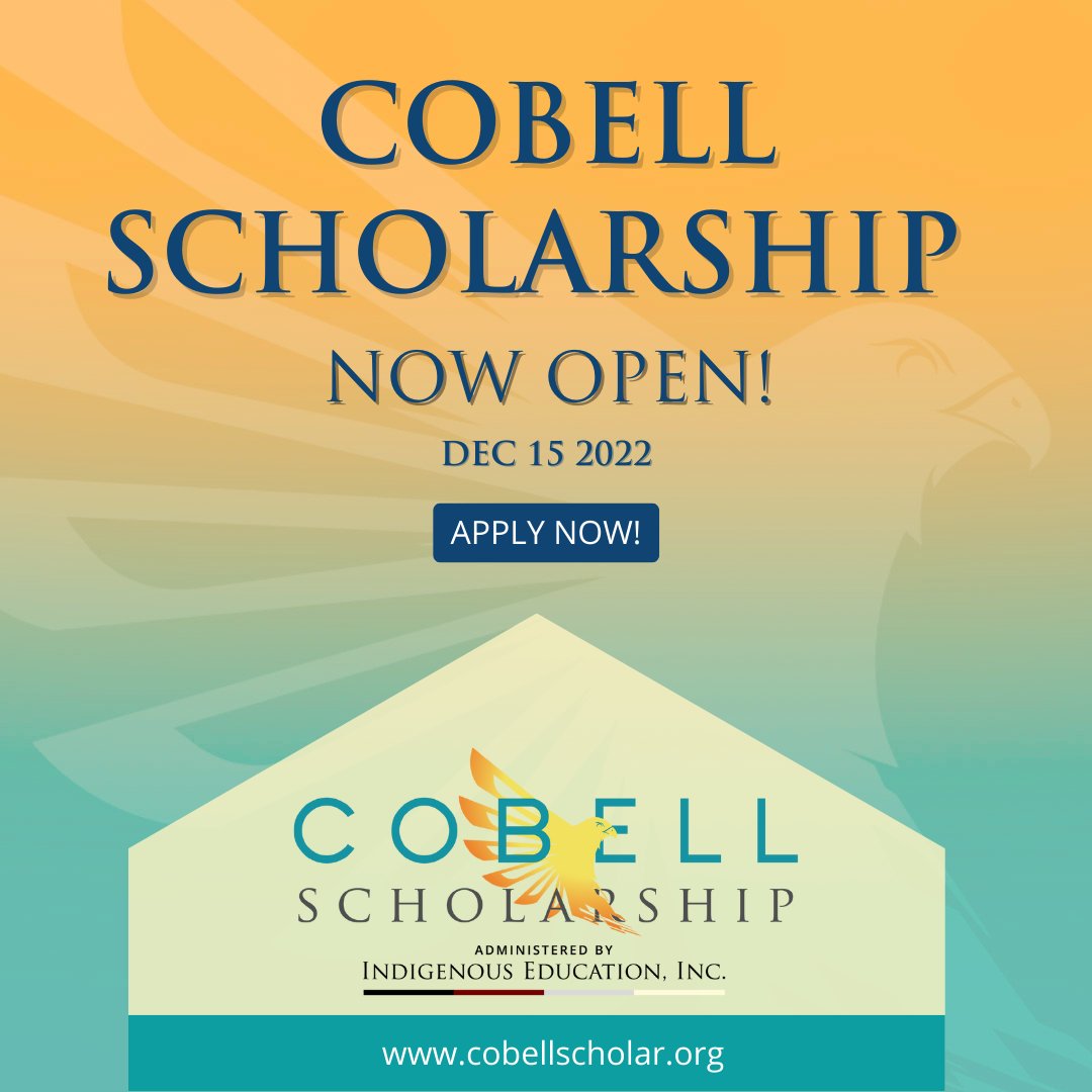CobellScholars's tweet photo. Tis the season! The Cobell Scholarship is open for the 2023/2024 Academic Year!
Sometimes "later" becomes never, so start early and apply by 3/3/ 2023!
#Cobellscholars #Nativescholarships #scholarships2023 #indigenous #indigenious #Nativestudents #IAmIndigenious #Iamindigenous https://t.co/QIN7UaUqC2