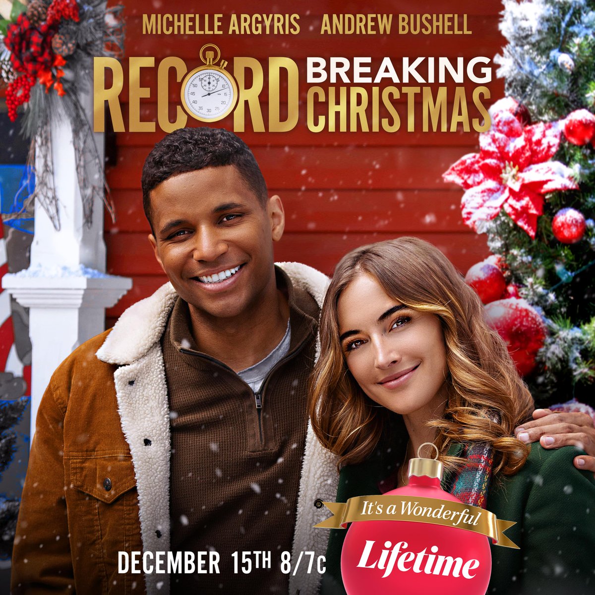 You CAN'T miss Record Breaking Christmas, an It's a Wonderful Lifetime movie starring <a href="/MichelleArgyris/">Michelle Argyris</a> and <a href="/TheBushell/">Andrew Bushell</a>, premiering tonight Dec. 15th, at 8/7c on <a href="/lifetimetv/">Lifetime</a>.