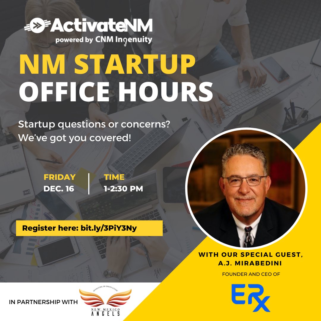 ActivateNM's tweet photo. Happening tomorrow featuring @EntrepreneursRx! Don't miss out on getting assistance with your startup!

Register for FREE here: https://t.co/A7x8mcte1p

#ActivateNM #NMstartup #entrepreneur #business https://t.co/uqneQ6oRg7
