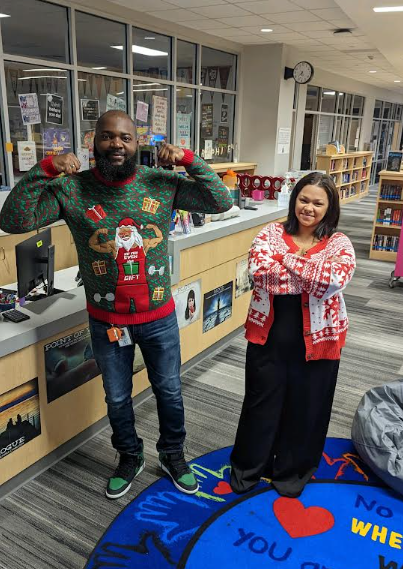 ShadowCreekHS's tweet image. Fins Up for our Ugly Sweaters!!!