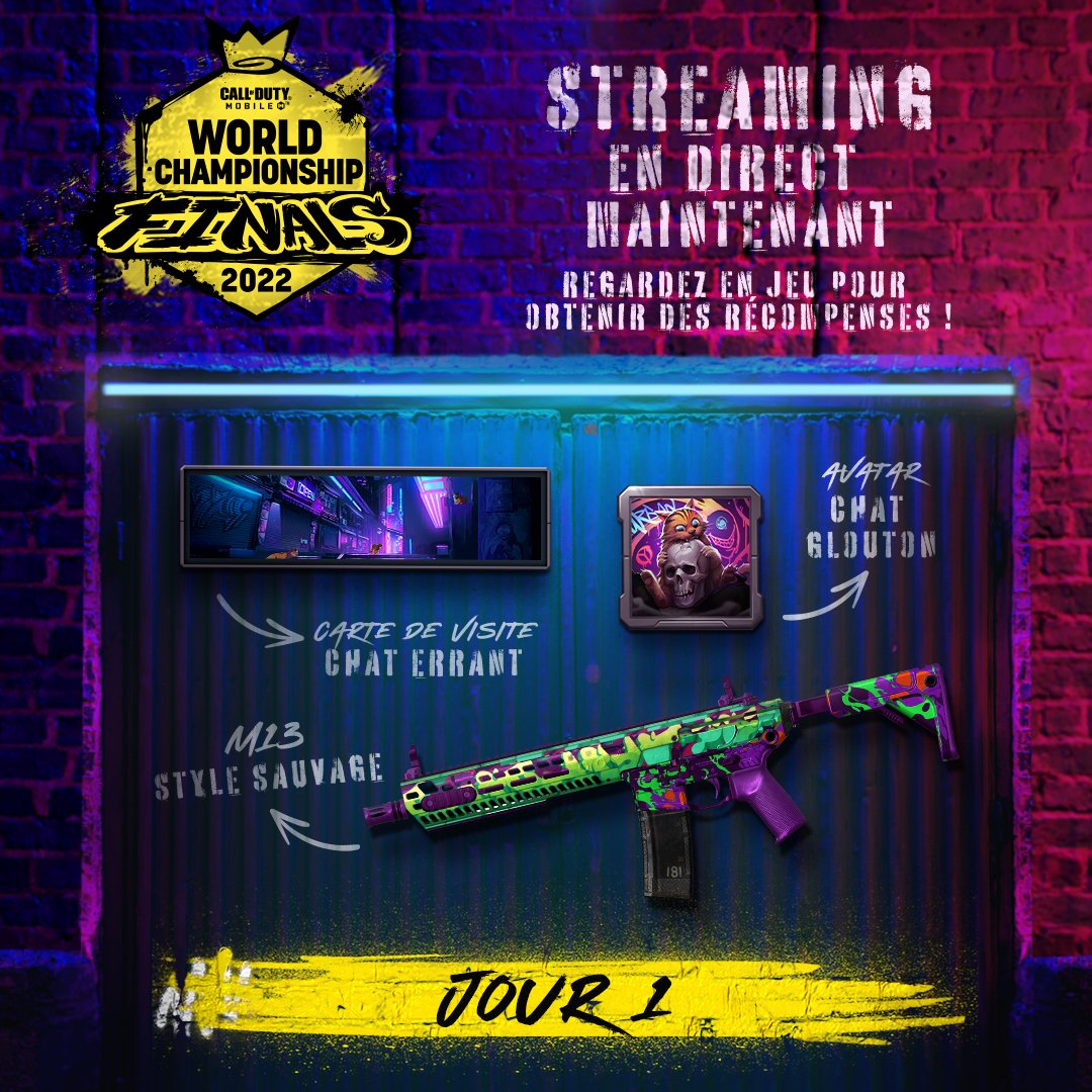 🎦📢 C'est l'heure du match !  

🍿👀 Connectez-vous pour regarder le JOUR 1 des #CODMChamps22, avec des équipes du monde entier et plein de récompenses à gagner 👉 youtube.com/c/CODMEsports  

#CODMobile #ClutchTheCrown #Stage5
