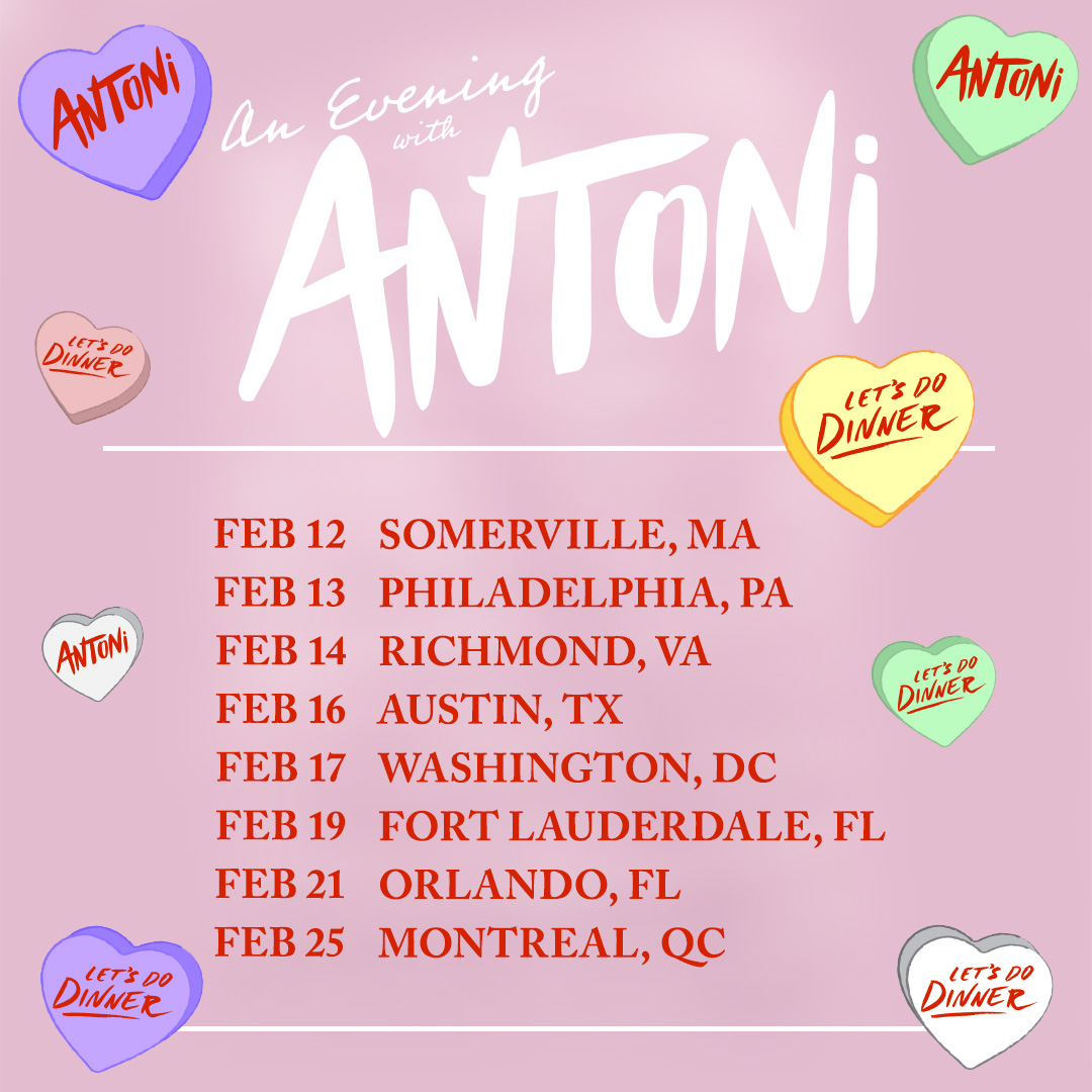 After 2 years of crossing my fingers I'm thrilled to be going on book tour irl! I’m so excited to FINALLY celebrate Let’s Do Dinner in person this Feb with all of you. Let’s celebrate the season of love in style ❤ #LetsDoDinner but for reals this time. 🎟️antoniporowski.com