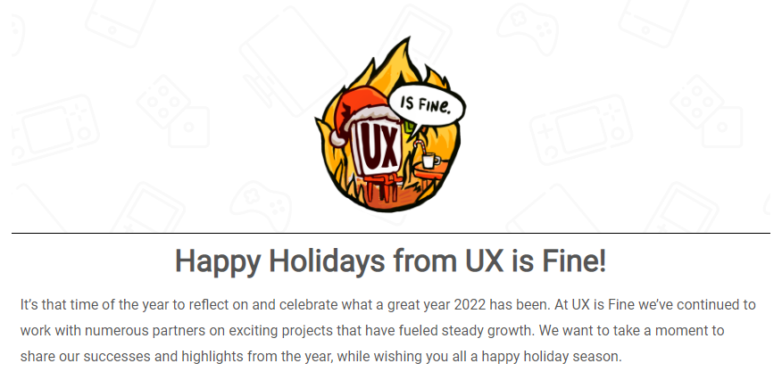 uxisfine's tweet photo. As the year comes close to an end, we'd like to share our highlights and successes with you all. Check out our recent newsletter! https://t.co/3wF2WitreJ https://t.co/9M1D6KQdSj