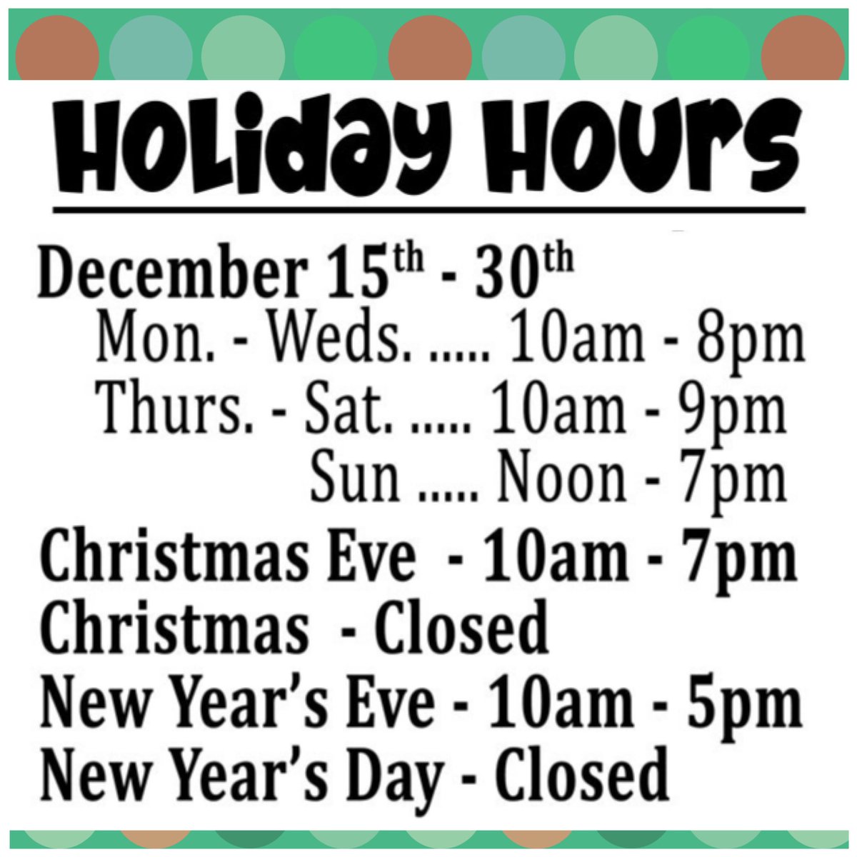 cactus_music's tweet photo. Extended Holiday Shopping Hours 🎄to help accommodate your busy schedule! ⠀

#houstonvinyl #houstonvinylstore #houstonrecordstore #indieisbetter #cactusmusic ⁣⁣#shoplocalhouston https://t.co/IsSTx0T07w