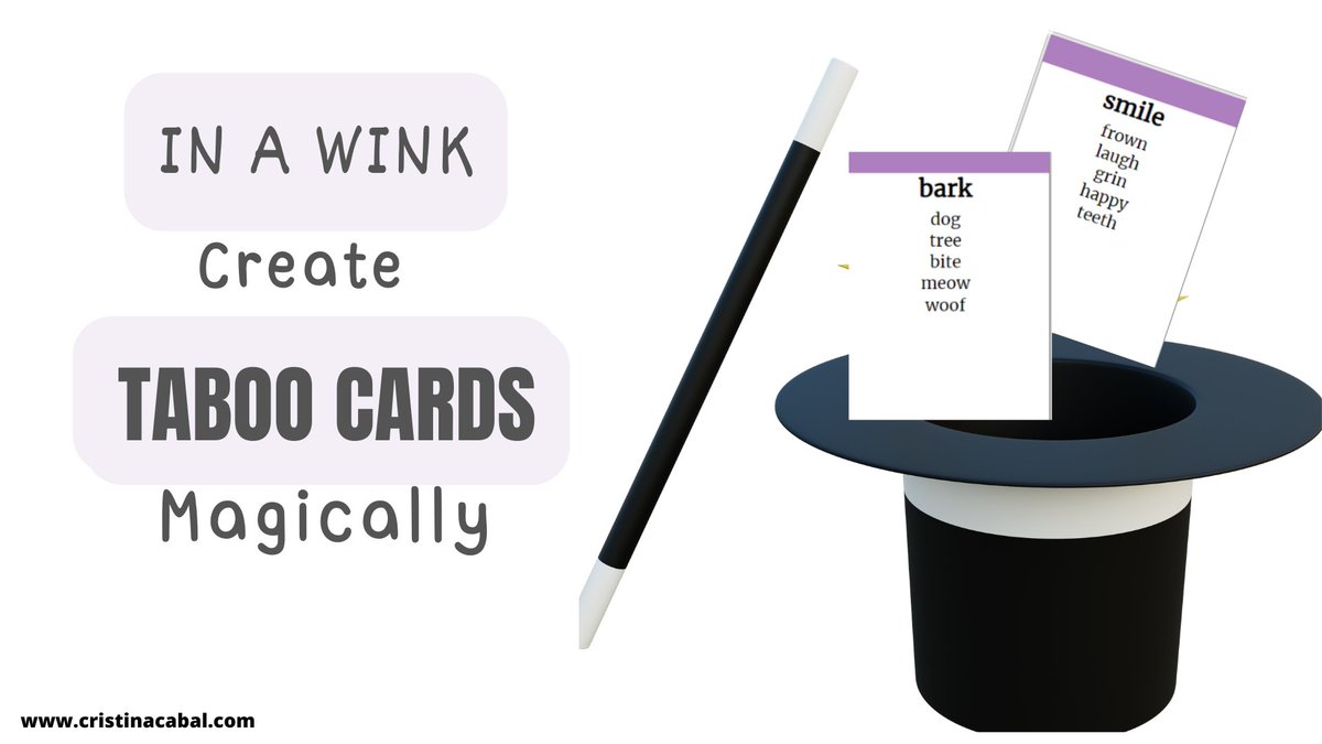 blogdecristina's tweet photo. Would you believe me if I told you, you can create cards for a Taboo Game in seconds? OK, maybe seconds is a bit of an exaggeration, say 1 minute!
Fresh on the blog: In a Wink. Create Taboo Cards Magically.
https://t.co/XmG2op26Aa #games #TabooCards https://t.co/tm9BCoQEK8