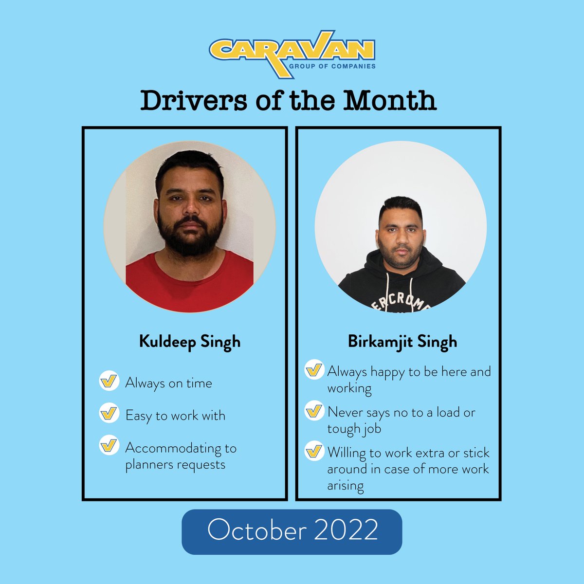 CaravanGroup's tweet photo. Thank you both for all your hard work! 

#driverofthemonth #drivers #awesomedrivers #truckdrivers #thankyou #hardworkers https://t.co/r54HRxAWPO