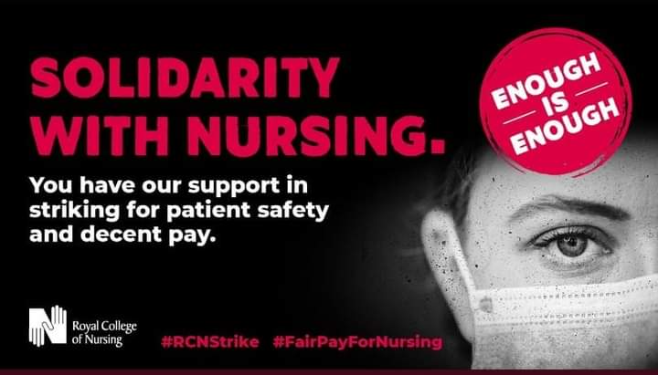 emdo1984's tweet photo. Solidarity with nurses in England, Wales and Northern Ireland who are on strike today! https://t.co/vuDp4Gmmup
