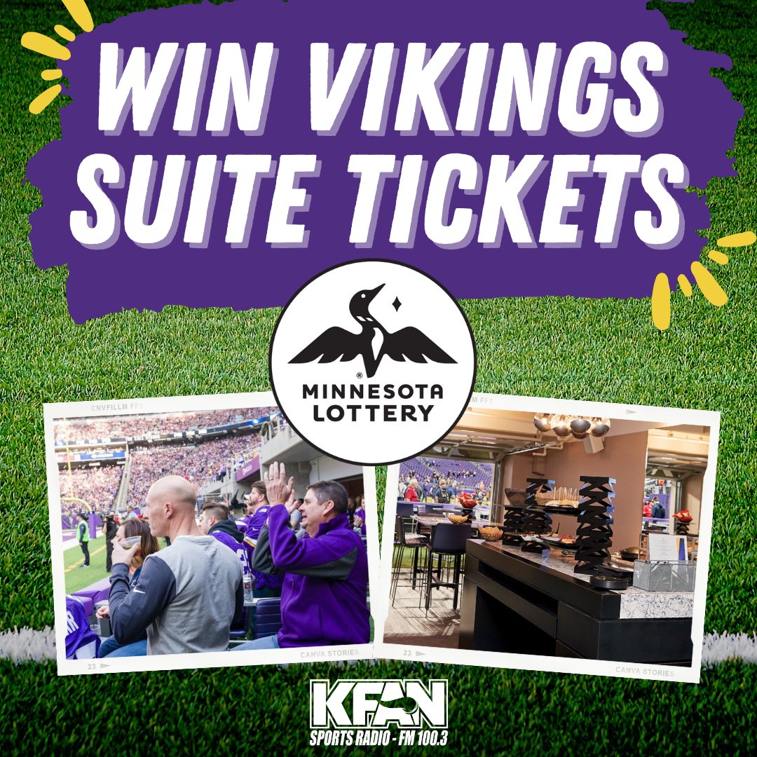 KFAN1003 on X: 'There's still time to Tweet for the Suite! Tag @mnlottery,  use #KFANVikes and use a GIF that best captures how you're feeling about  the Vikings game this weekend! Post