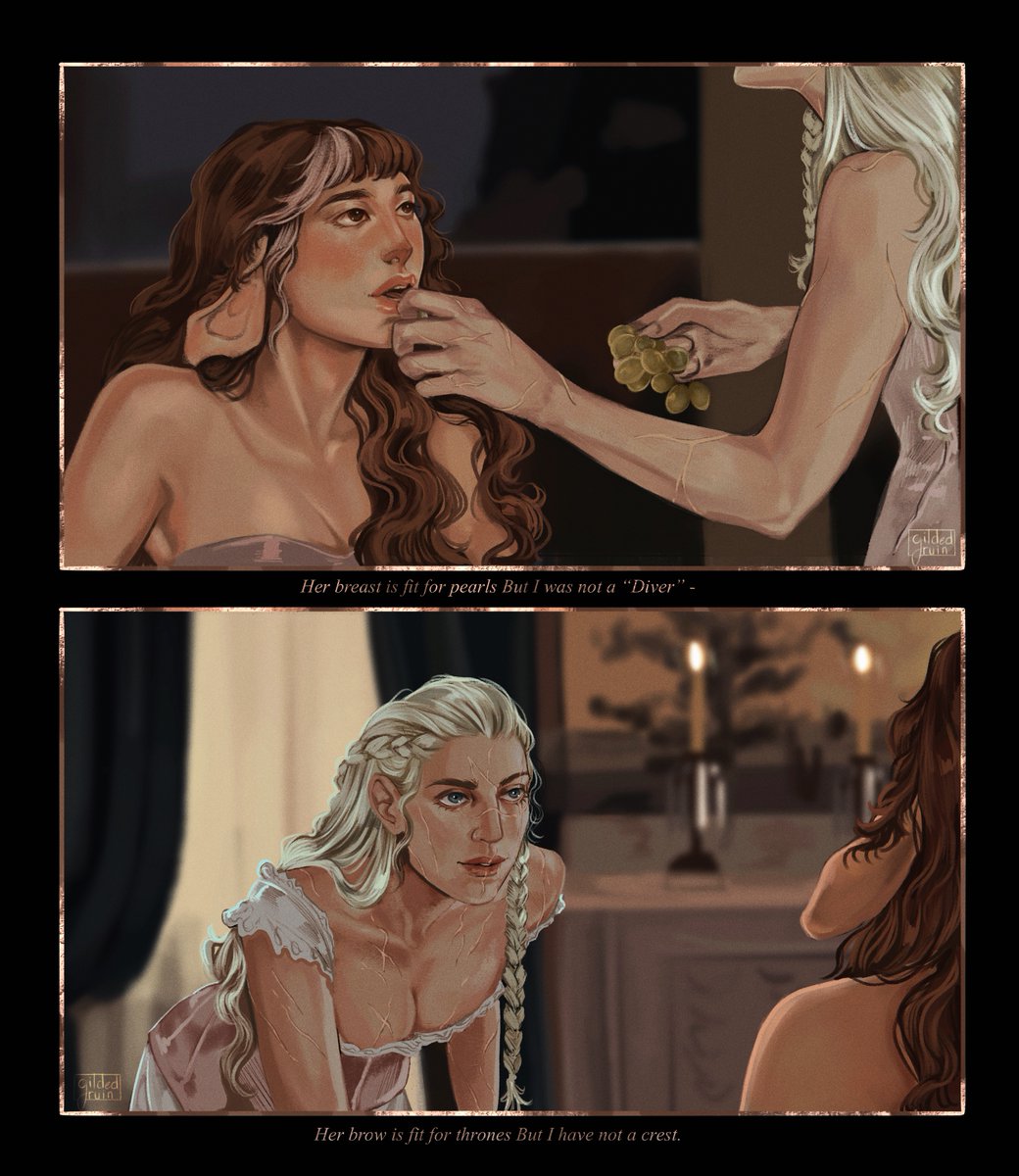 gildedruin's tweet photo. Dickinson screen cap redraws with Gus and Pesmeia 🥀🌿✨ https://t.co/G6PtcHeprj
