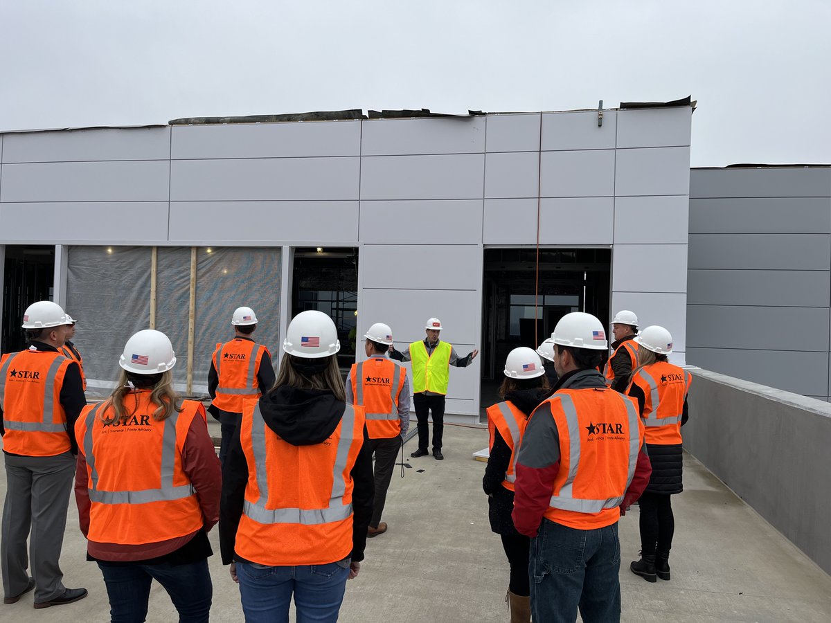 STARFinancial's tweet photo. Progress at our new downtown Fort Wayne headquarters is coming along. Last week a group of team members took a guided tour of the new building. #STARonMain https://t.co/dbDa8NDlpN
