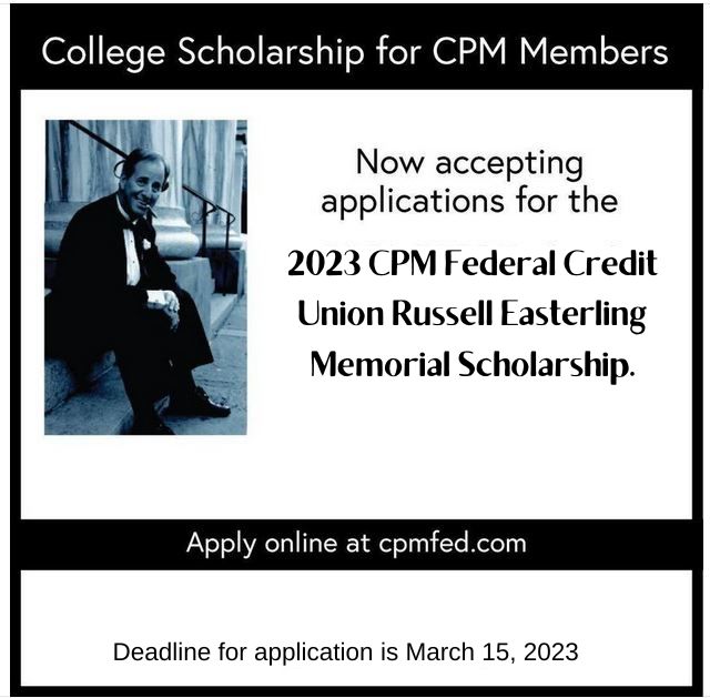 The Russell Easterling Scholarship has reopened for applications for 2023! Please apply at cpmfed.com The deadline is March 15th, 2023