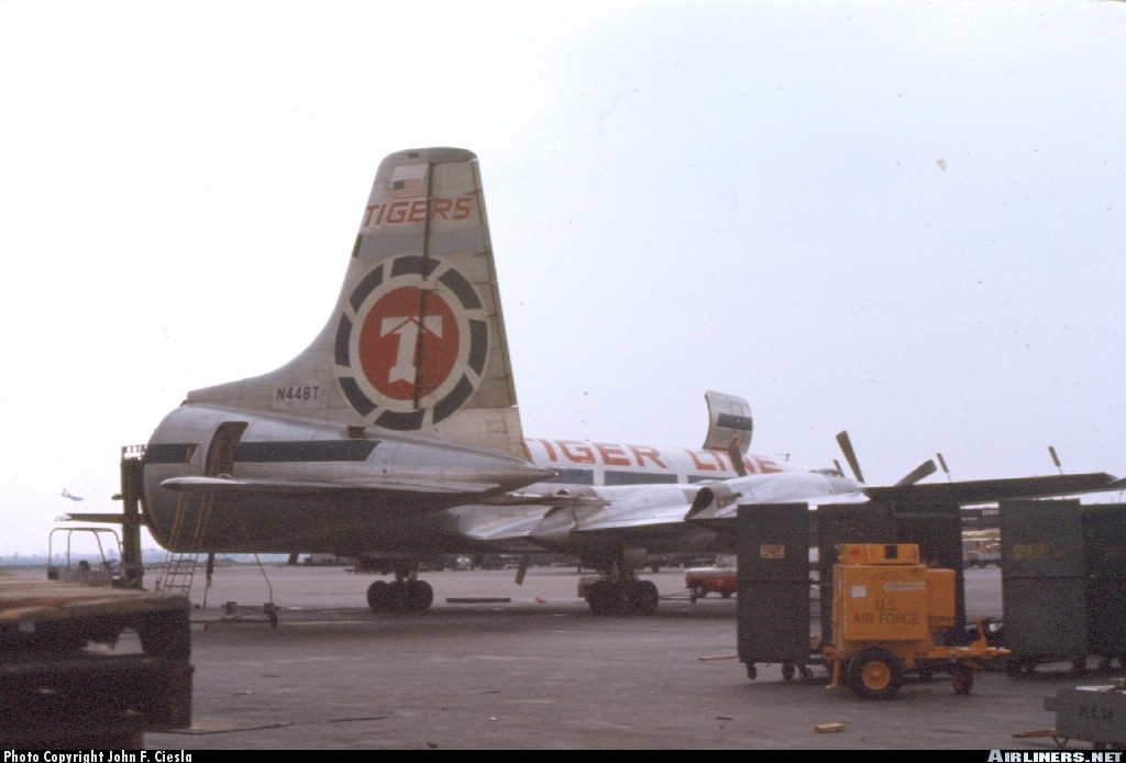 n194at's tweet photo. Flying Tiger Line
Canadair CL-44D4-2 N448T Line #17
ORD/KORD Chicago O'Hare International Airport
Photo credit John F. Ciesla | June 1967
#AvGeek #Airline #Aviation #AvGeeks #Canadair #CL44 #FlyingTiger #ORD #Chicago https://t.co/xJtZdc9Jll