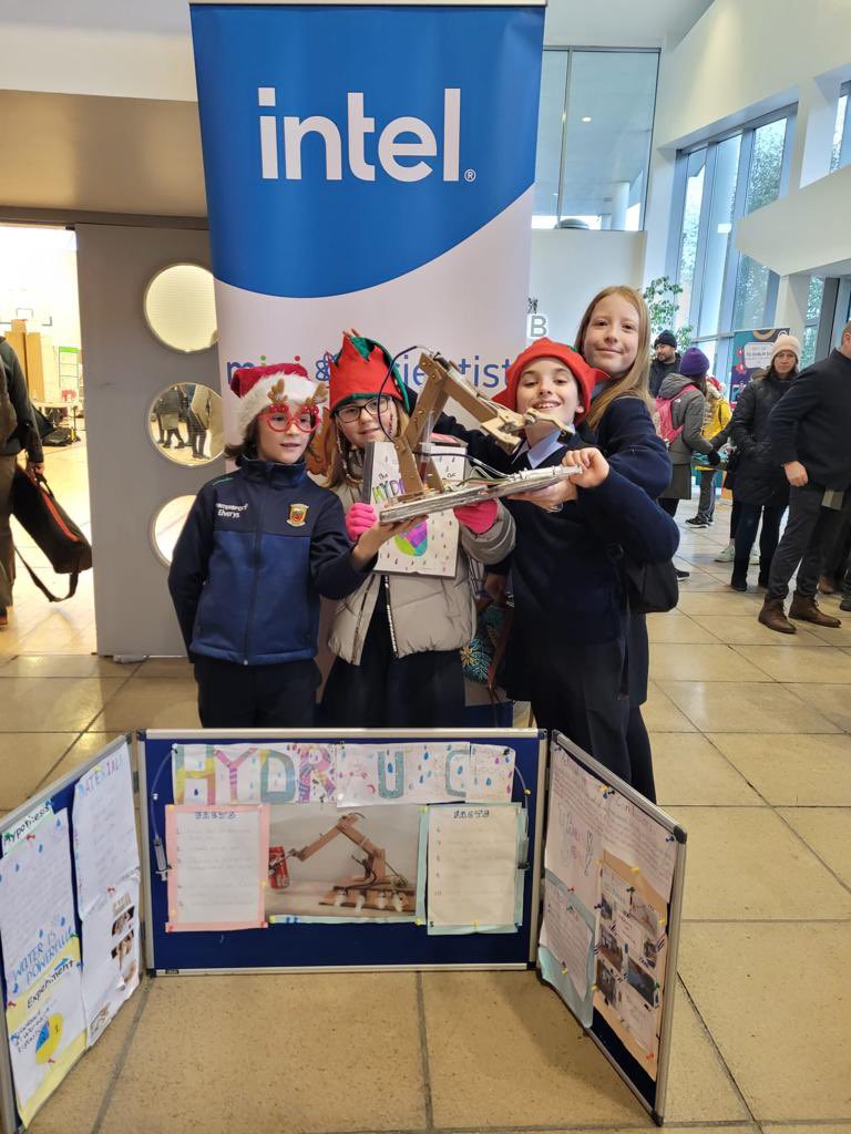 Well done to Hannah, Marlise, Tom and Tommy for representing our school at the Intel Mini scientist regional final with their project on Hydraulics.