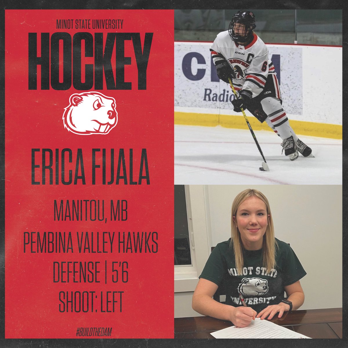 MSUBeaversWHKY's tweet photo. 🖊 Committed! 🖊

MSU Beavers Women’s Hockey is proud to announce the commitment of Defense, Erica Fijala! A product of Manitou, MB. Erica will join the program for the 2023/2024 season following her time with @femalepvhawks! Welcome to Minot State!

#BuildTheDam https://t.co/qkAWoM6ku7