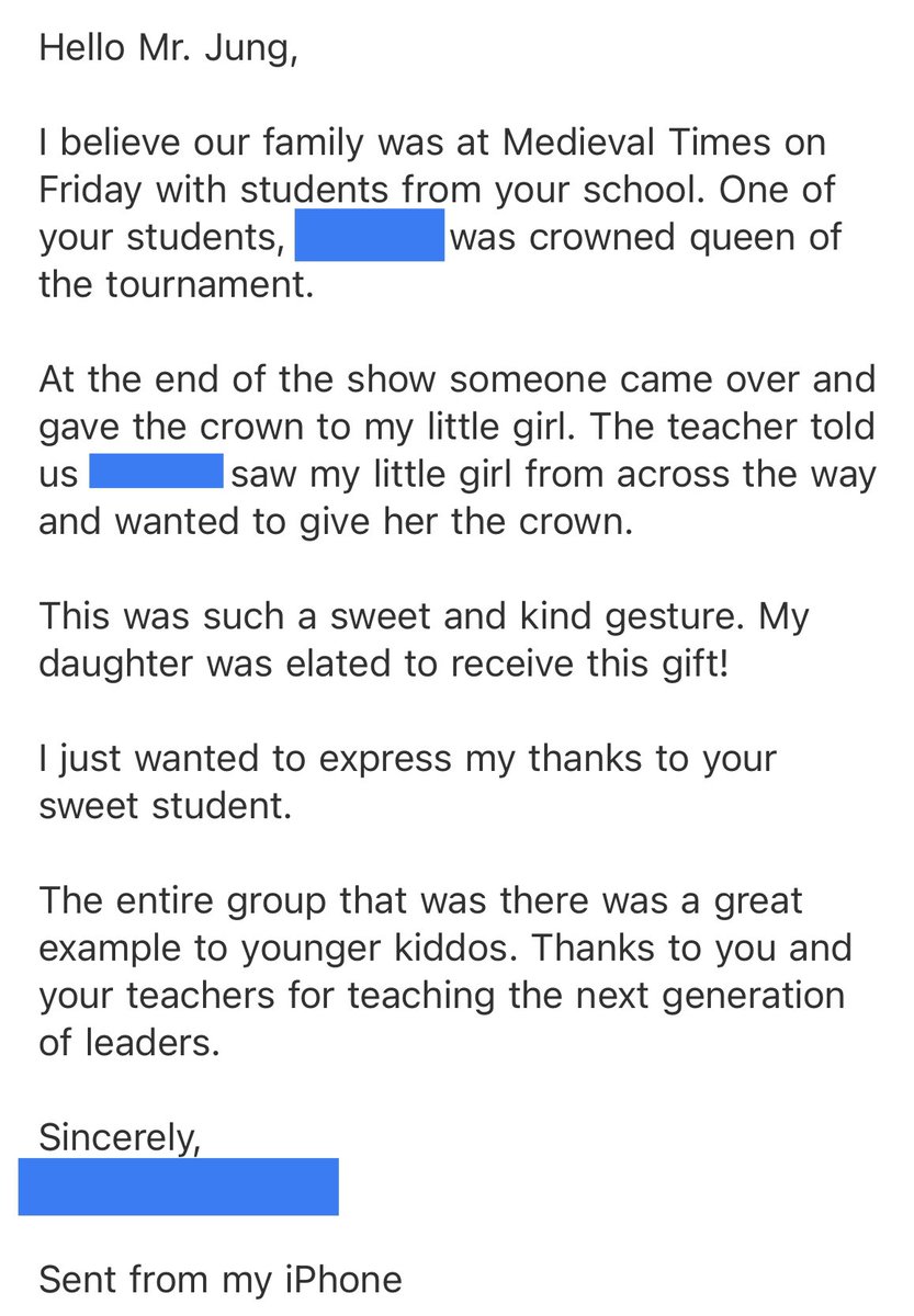 So proud of our Falcons representing #trueNorth outside the school walls. Received this email from a guest who was <a href="/MedievalTimes/">Medieval Times</a> with her family.

TY Dr. Dobbs &amp; Ss for leading the way and being a positive light in our community!
<a href="/NFHS_TrueNorth/">North Forney HS</a> <a href="/forneyisd/">ForneyISD</a> #empower